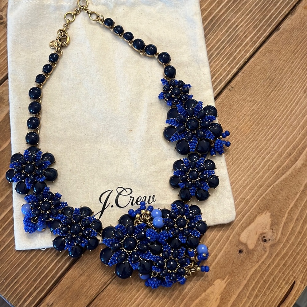 J. Crew Blue Floral Necklace